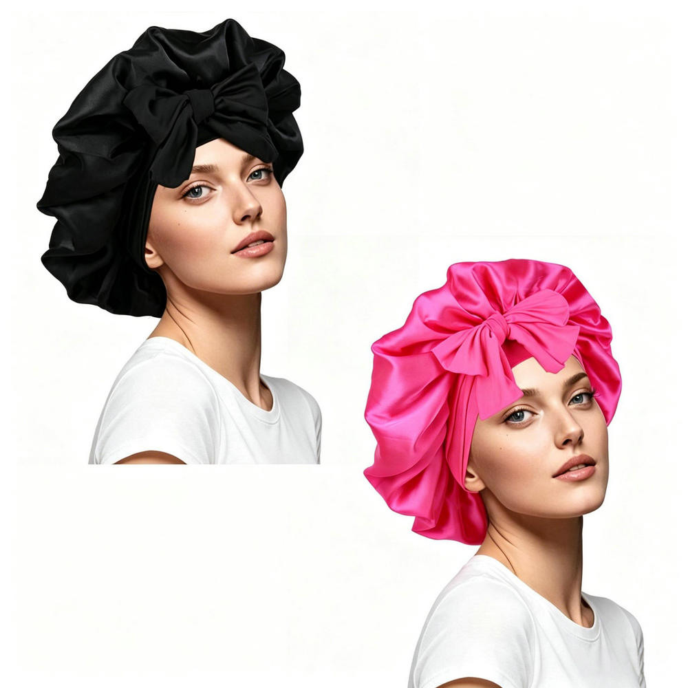 Satin Hair Bonnet - 2 Adet Kadınlar İçin Saten Bone,