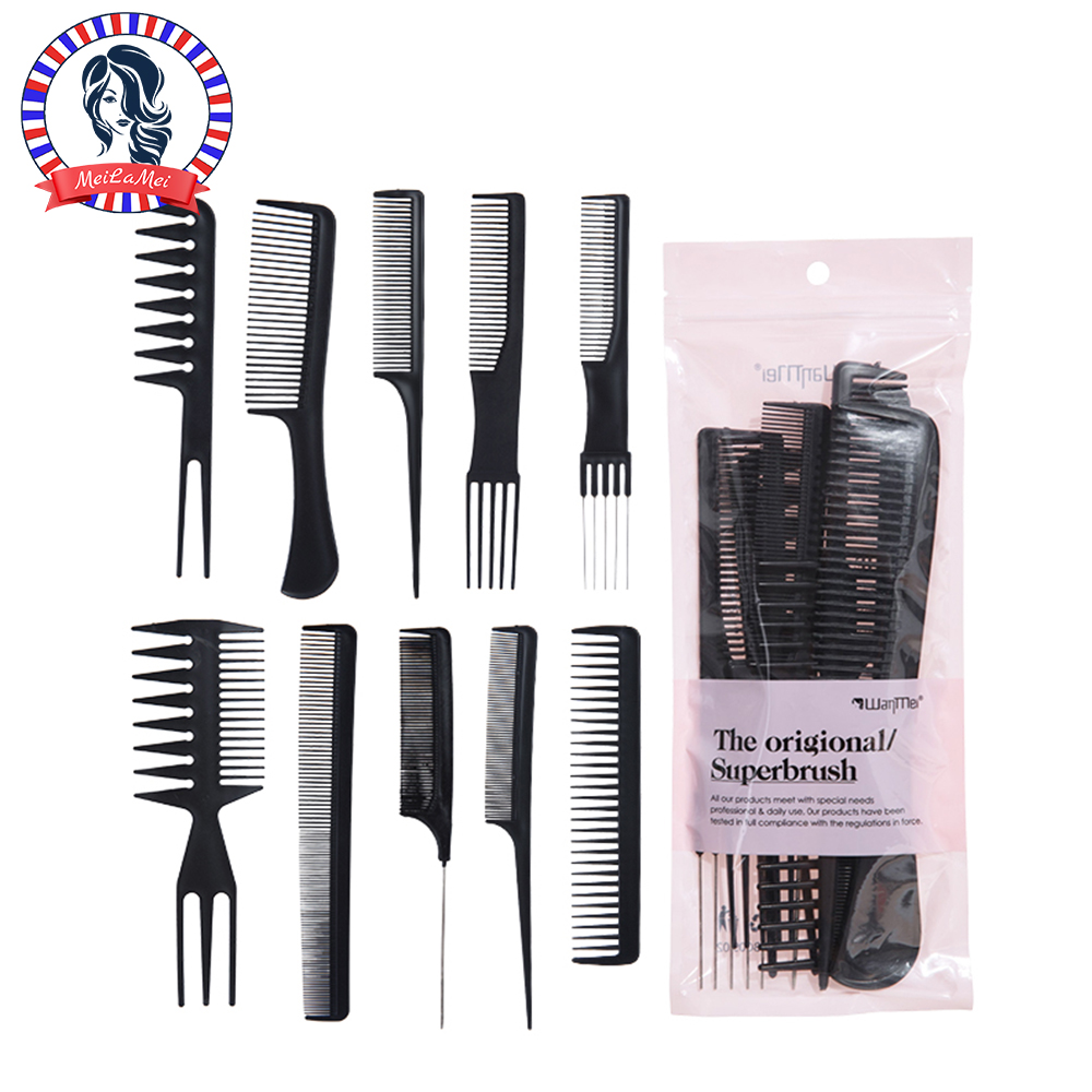 Hair Care Essential - 10 Parça Saç Tarağı Seti, Anti-statik
