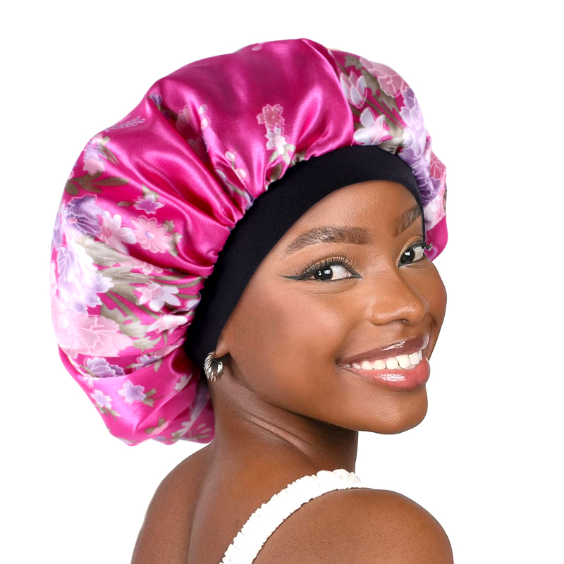 Satin Hair Bonnet - Kadın Saten Kaput Elastik Geniş Bant